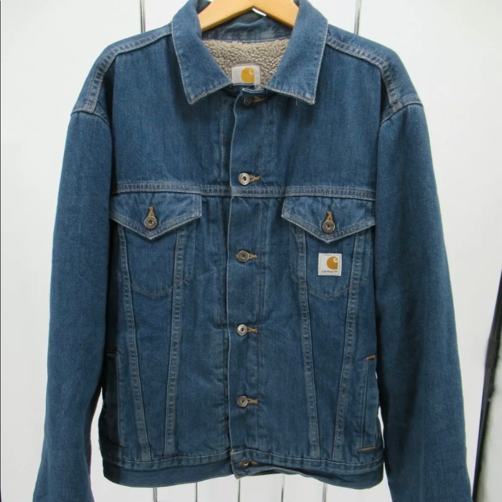 Carhartt denim jacket sherpa lined Large
